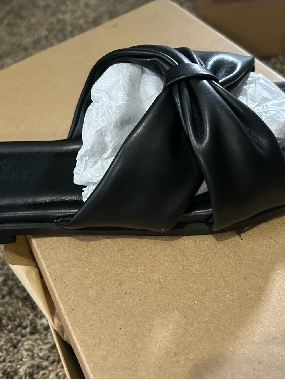NakedFeet Goa Slide in Black